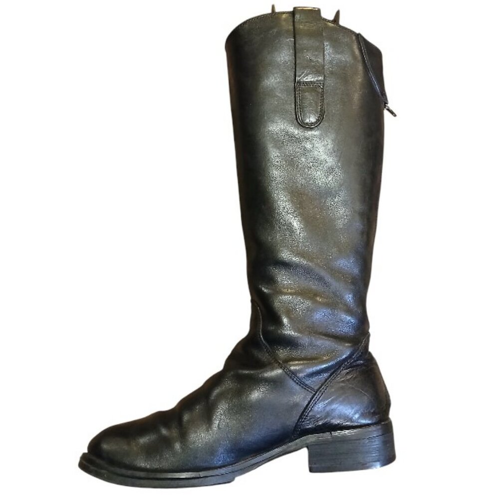 MIZ MOOZ Black Leather Knee High Boots Size 7 - Picture 5 of 14